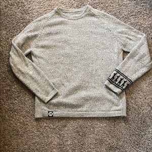 Stylish Gray Crewneck Sweater with Black Detail